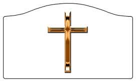 DASHELL-510-CP-WT Copper Single Cross White Background